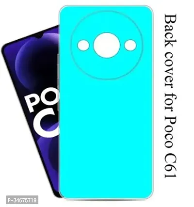 Stylish Blue Plastic Back Cover For Poco C61 Mobile