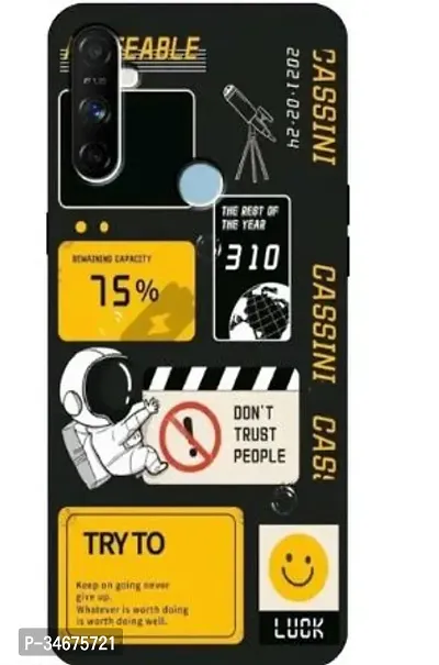 Stylish Black Plastic Back Cover For Realme Narzo 20A Mobile