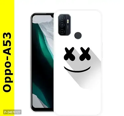 Stylish White Plastic Back Cover For Oppo A53 Mobile