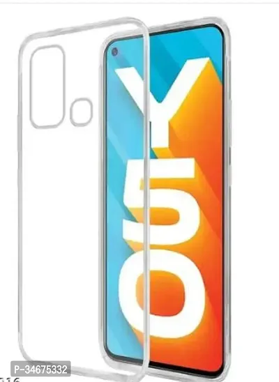 Stylish White Silicon Back Cover For Vivo Y50 Mobile-thumb0