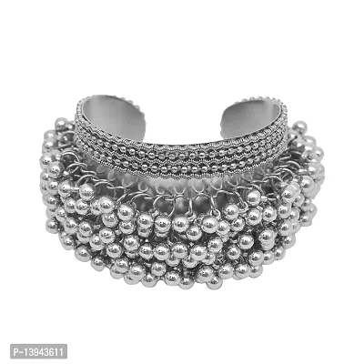 CosMos Oxidized Silver Bracelet for Women (Silver)-thumb0