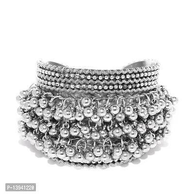 Total Fashion Oxidised Silver Radha Krishna Chain Pendant Necklace Set Combo for Girls  Women-thumb3