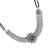 CosMos Jewellery Afghani Style Silver Round Choker Necklace Set for Women  Girls-thumb2