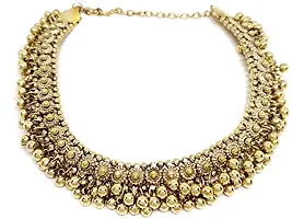 Total Fashion Women's Gold Plated Base Metal Choker Necklace (Gold)-thumb2