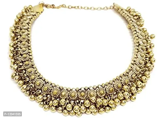 Total Fashion Women's Gold Plated Base Metal Choker Necklace (Gold)-thumb3