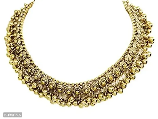 Total Fashion Women's Gold Plated Base Metal Choker Necklace (Gold)-thumb0