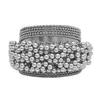 CosMos Oxidized Silver Bracelet for Women (Silver)-thumb2