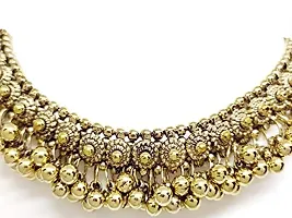 Total Fashion Women's Gold Plated Base Metal Choker Necklace (Gold)-thumb1