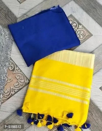 Latest Attractive Cotton Saree with Blouse piece-thumb0