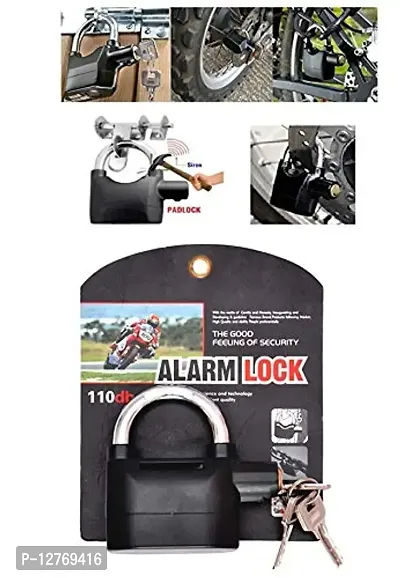 Anti Thief Good Security Siren Alarm Lock 110db For Home, Office,Door,Bikes Safety Siren Lock(Black, Battery Included)-thumb0