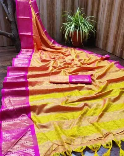 Attractive Cotton Saree with Blouse piece 