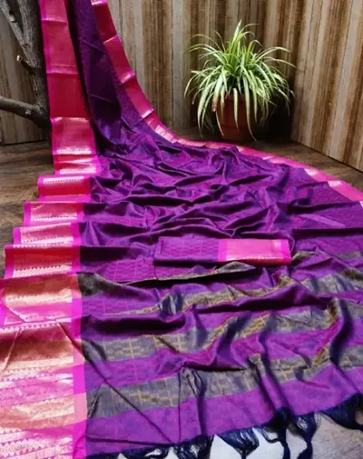 New In Silk Blend Saree with Blouse piece 