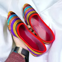 Elegant Multicoloured Synthetic Leather Printed Bellies For Women-thumb2