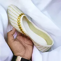 Elegant White Synthetic Leather Solid Bellies For Women-thumb2