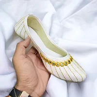 Elegant White Synthetic Leather Solid Bellies For Women-thumb3