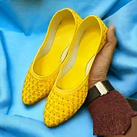 Elegant Yellow Synthetic Leather Solid Bellies For Women-thumb2