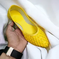 Elegant Yellow Synthetic Leather Solid Bellies For Women-thumb4