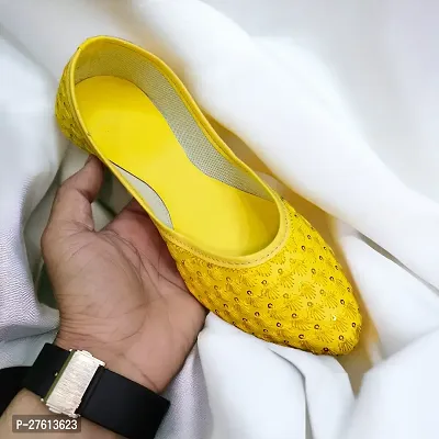 Elegant Yellow Synthetic Leather Solid Bellies For Women-thumb5