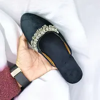 Elegant Black Velvet Solid Bellies For Women-thumb2