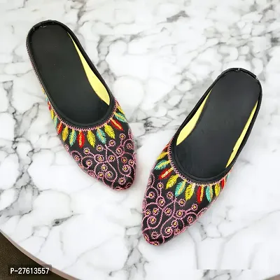 Elegant Multicoloured Synthetic Leather Printed Bellies For Women