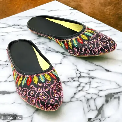 Elegant Multicoloured Synthetic Leather Printed Bellies For Women-thumb2