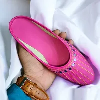 Elegant Pink Synthetic Leather Solid Bellies For Women-thumb4