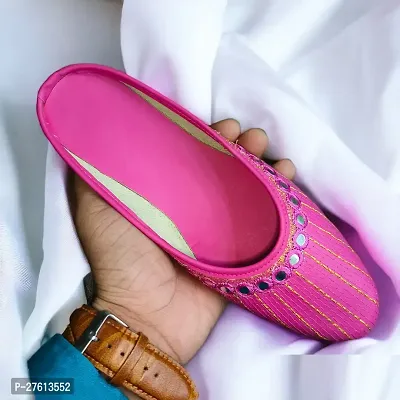 Elegant Pink Synthetic Leather Solid Bellies For Women-thumb5