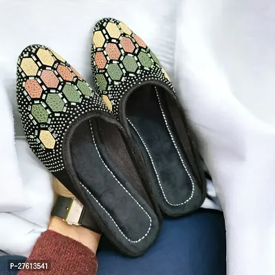 Elegant Multicoloured Synthetic Leather Printed Bellies For Women