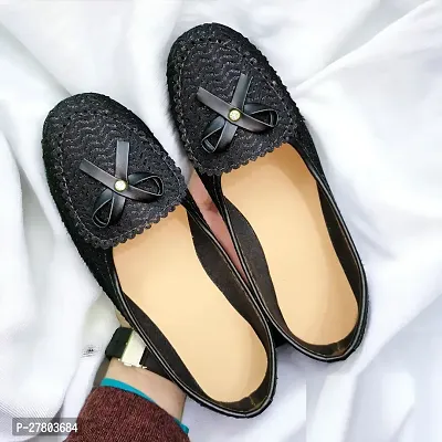 Royal Black Designer Shiny Pattern Jutti Bellie Like Formal Shoes-thumb0