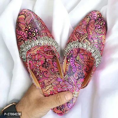 Dark Purpal Pink Printed Tpr Sole Slipper With Payal-thumb0