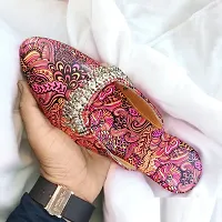 Dark Purpal Pink Printed Tpr Sole Slipper With Payal-thumb3