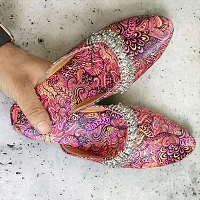 Dark Purpal Pink Printed Tpr Sole Slipper With Payal-thumb2