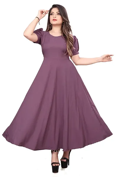 QENA New Aline Maxi Plain Dress for Women in All Trendy Colours