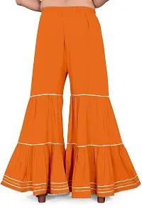 QENA Women's Rayon Flared Sharara Palazzo (Free Size) Orange-thumb1