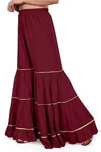 QENA Women's Relaxed Fit Rayon Palazzo (1001-MAROON_Maroon_10XL)-thumb3