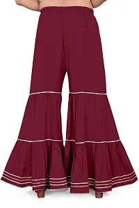 QENA Women's Rayon Flared Sharara Palazzo(Free Size) Maroon-thumb1