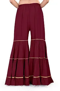 QENA Women's Relaxed Fit Rayon Palazzo (1001-MAROON_Maroon_10XL)-thumb1