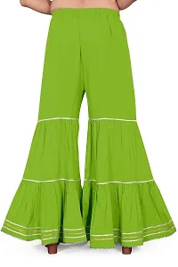 QENA Women's Rayon Flared Sharara Palazzo(Free Size) Green-thumb1