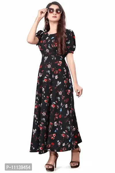 QENA Women A LINE Maxi Dress (XXXXX-Large) Black-thumb5