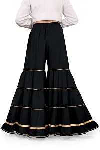 QENA Rayon Gotta Patti Sharara/Plazo (Free Size Waist Size 26 inch to 46 Inch) Black-thumb1