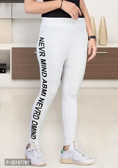 Stylish White Lycra  Jeggings For Women-thumb0