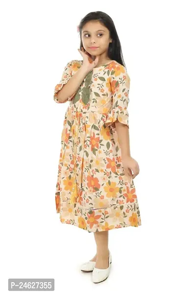 Fabulous Cotton Fit And Flare Dress For Girls-thumb0