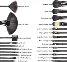 SmieTrz rofessional Wood Make Up Brushes Sets With Leather Storage Pouch (Pack of 24)-thumb4