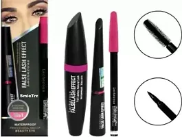 SmieTrz Combo Pack of Kajal with Eyeliner and Mascara 3 in 1 (1 Items in The Set)-thumb1