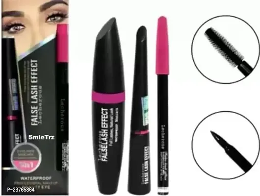 SmieTrz Combo Pack of Kajal with Eyeliner and Mascara 3 in 1 (1 Items in The Set)-thumb2