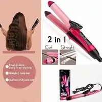 SMIETRZ 2 In 1 Hair Straightener And Curler Hair Straightening Straighteners Hair Straightener??(Pink)-thumb1