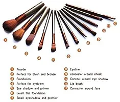 Smietrz Makeup Brush Sets - 12 Pcs Brown Makeup Brushes For Foundation Eyeshadow Eyebrow Eyeliner Blush Powder Concealer Contour-thumb1