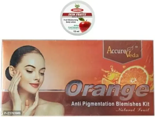 SmieTrz Skin Fruits 15ml and Accure Veda Orange Anti Pigmentation Blemishes Kit (2 Items in The Set)