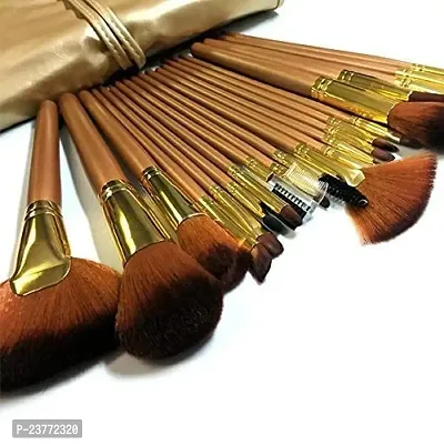 Smietrz Synthetic Bristle Makeup Brushes Sets With Pouch- Golden, Set 24 Pcs-thumb5