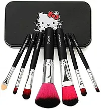 Smietrz 6155 Multicolour Makeup Kit and 7 Black Makeup Brushes Set, 3in1 Eyeliner, Mascara, Eyebrow Pencil with 2 Pink Beauty Blenders - (Pack of 13)-thumb1